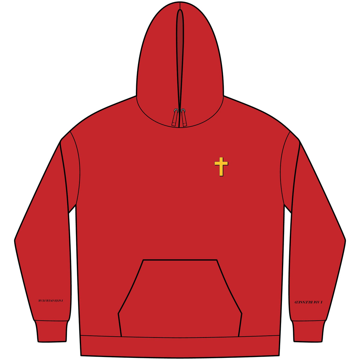 Christian Affirmation Hoodie — Small Gold Cross & Back Text: "I AM CHOSEN" Inspirational Pullover