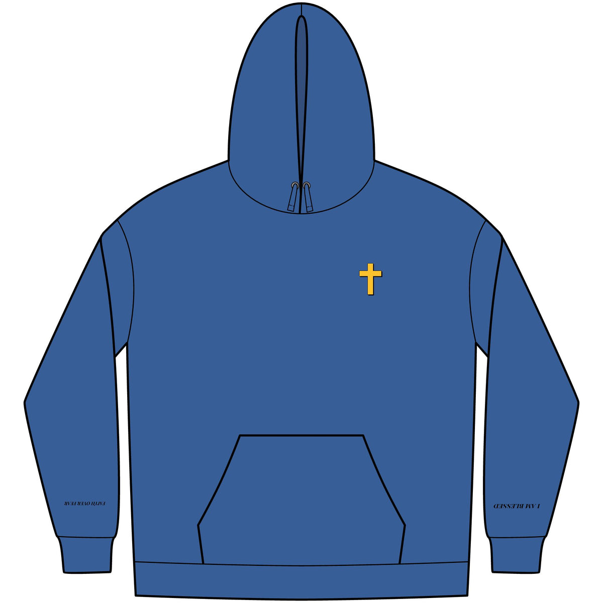 Christian Affirmation Hoodie — Small Gold Cross & Back Text: "I AM CHOSEN" Inspirational Pullover