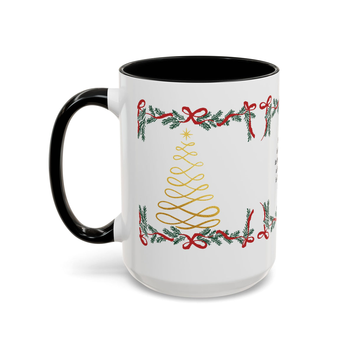 Christmas Scripture Coffee Mug — Luke 2:11 Holiday Accent Mug with Garland & Tree