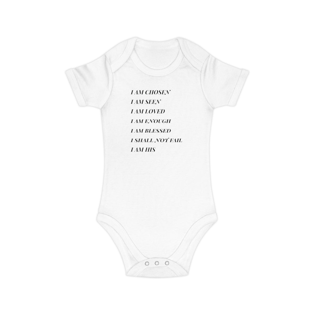 Affirmation Baby Bodysuit — "I Am Chosen, I Am Seen" Cotton Onesie