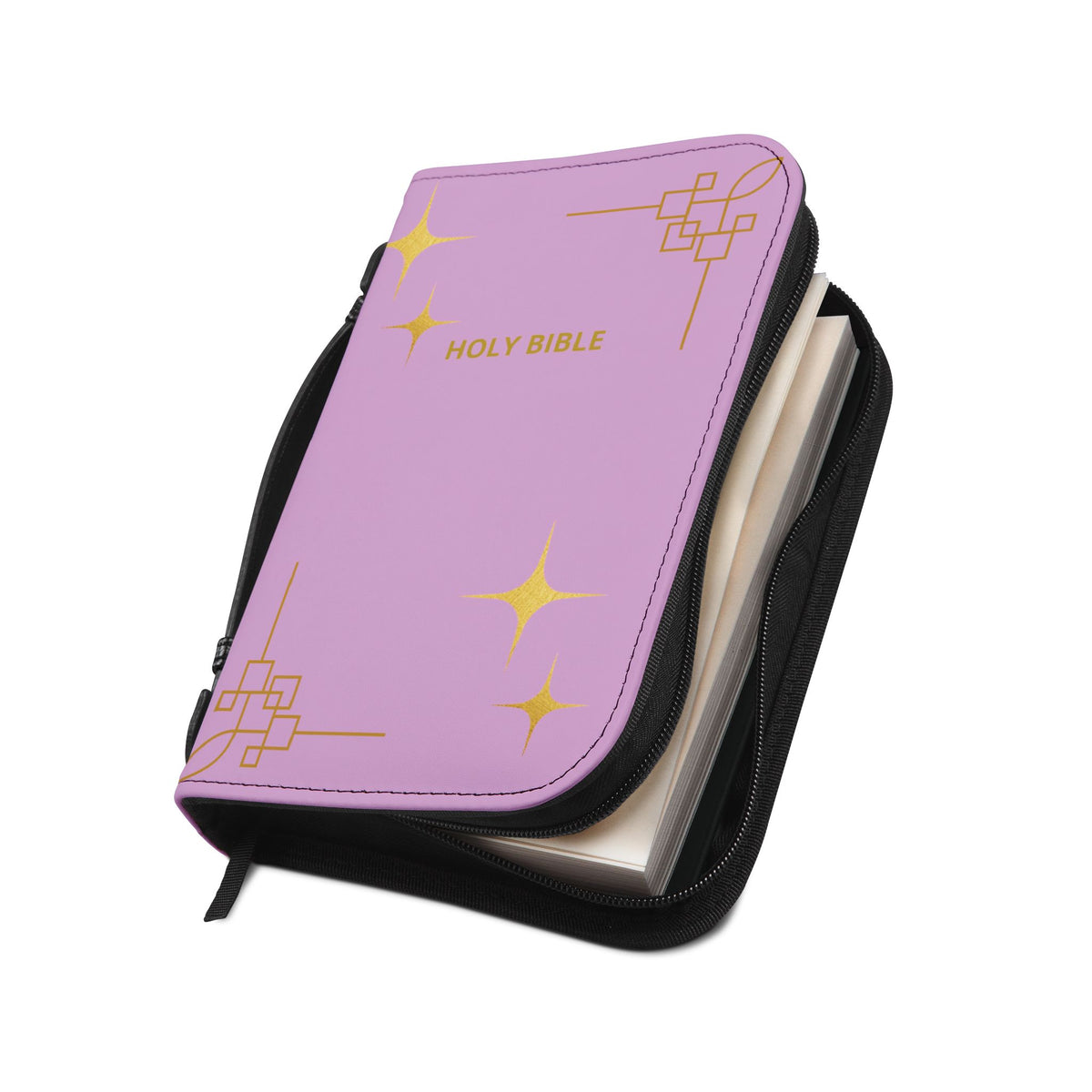 Floral Blue Gradient Bible Cover — 'Holy Bible' Zippered Protective Case with Gold Cross & 'Dedication' Interior