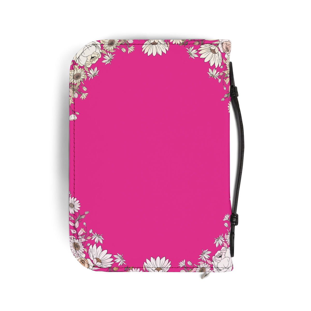 Pink Floral Bible Cover with Cross | Zippered Scripture Tote